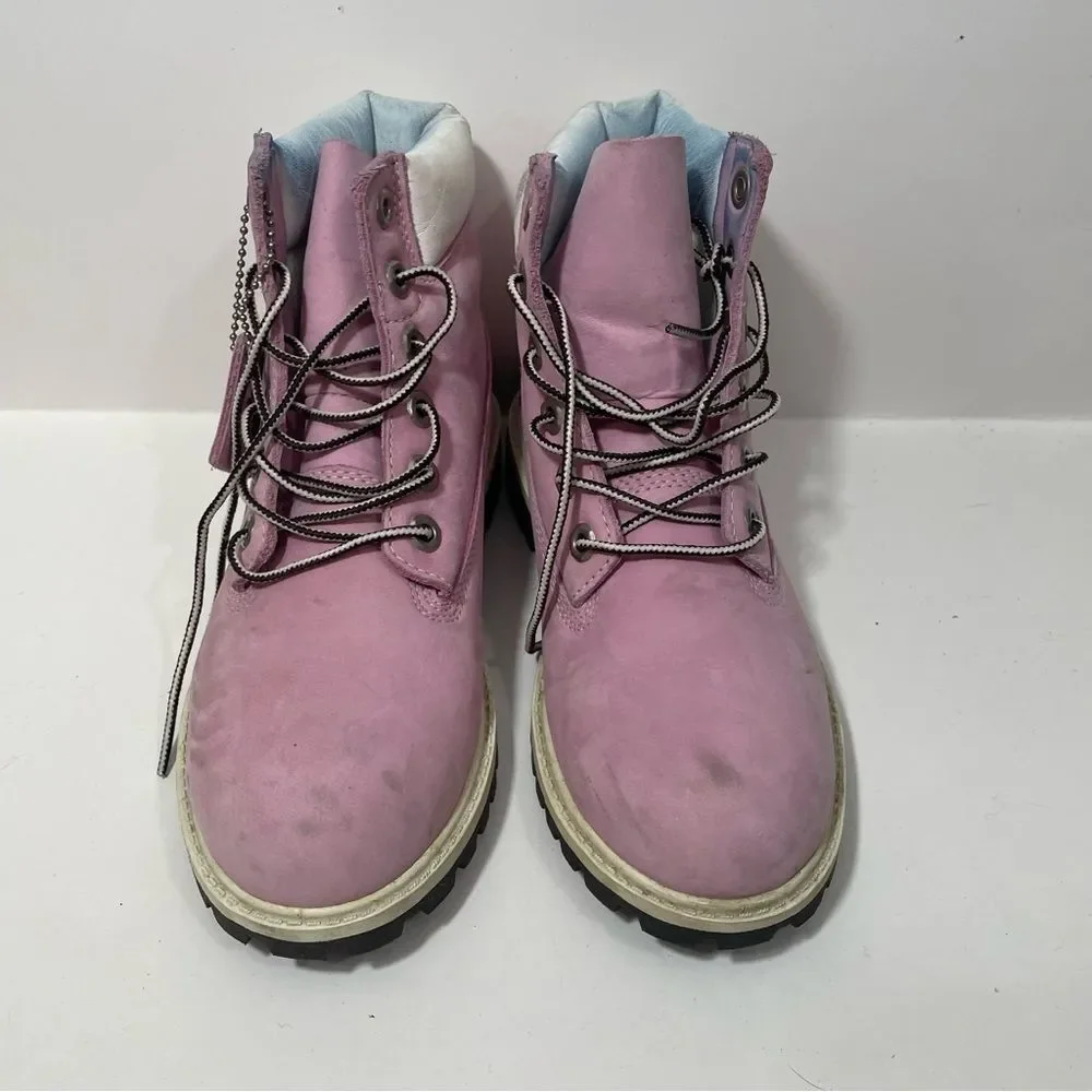 Timberland Pink & White Classic Leather Boots